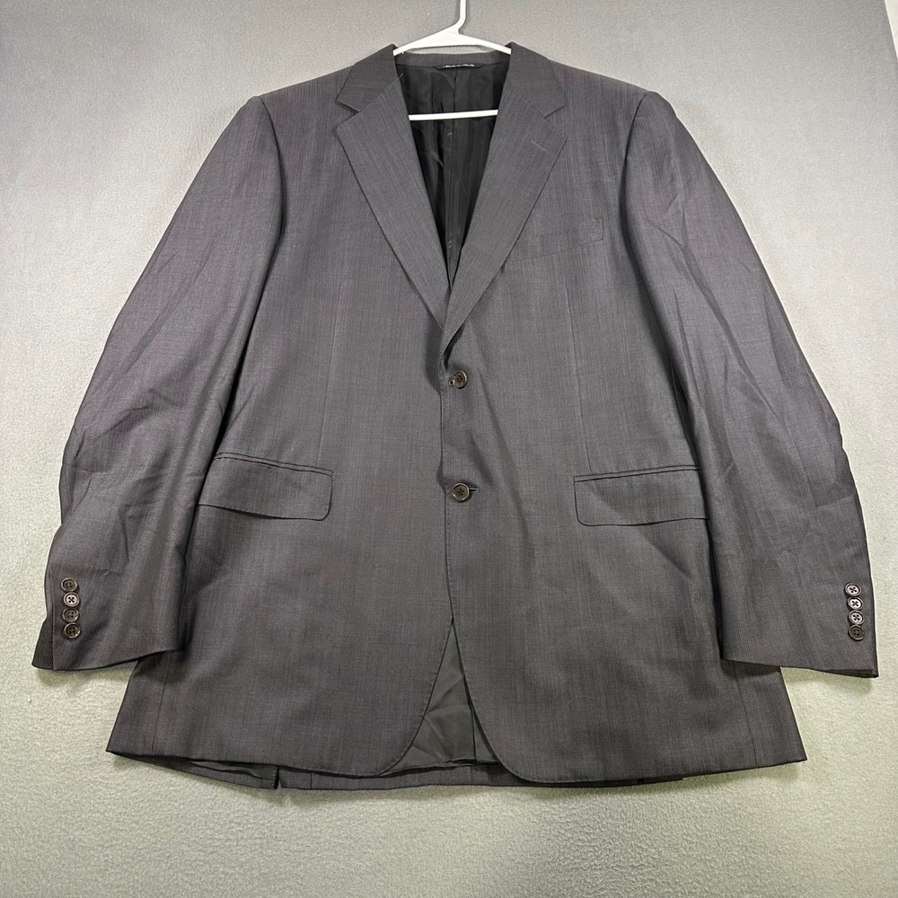 Canali Mens Super 140s Wool Blazer Jacket Grey Made in Italy Size 56L US 46L